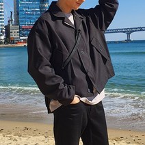 남자 오버핏 크롭 포켓 미니멀 자켓 DB1842