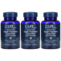 라이프익스텐션 소화 효소 프로바이오틱스 60베지캡슐 3개 자낭균류 아스퍼질러스 오리제 누룩곰팡이 고초균 바실러스 코아귤런스 MTCC5856 펙티나아제