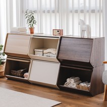 1+1 아이리스코리아 원목 도어형 수납 펠리컨 공간박스 STB-600D 230001, [1+1] 베이지