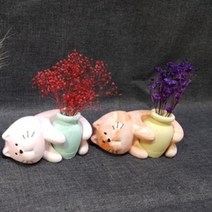 누워있는고양이화병 수제몰드 (1구)