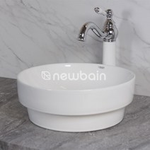 [SB 014] 반매립 화이트 탑볼 세면대 세면기 (크롬폽업 포함)