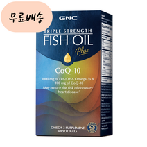 GNC 지엔씨 트리플 스트렝스 피쉬오일 플러스 코엔자임Q10 60젤, 1개, 60정