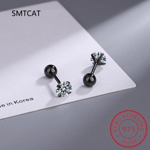남성용 진짜 0.4-4 캐럿 모이사 스터드 귀걸이 품질 S925 스털링 실버 스크류 볼 이어 쥬얼리