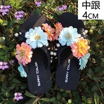 꽃 모양 핑크 여성 해변 슬리퍼 샌들 봄 여름 스트링 샌들 캐쥬얼 해변 패션
