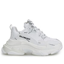 발렌시아가 올오버 로고 트리플 S 여성 스니커즈 524039 W2FA1 9010 WHITE
