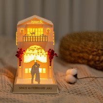 밀리언스튜디오 [+LED아크릴키링] 커플기념일 선물 주문제작 무드등, 라이트퍼플