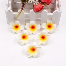 플루메리아 꽃 거품 하와이 조화 꽃 결혼식 장식 Plumeria DIY 10pcs, 07 4cm white