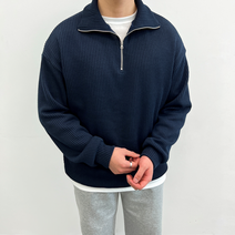 이브컴퍼니 남녀공용 데일리 골지 반집업 니트 7컬러 빅사이즈 M-XL (2973-1)