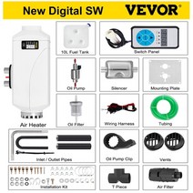 무시동히터 vevor 5kw 자동차 히터 12v 공기 디젤 히터 버스 자동 보트 요트 캠핑카 트레일러 트럭 rv 5000w 공기 디젤 주차 히터, 새로운 디지털 SW