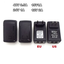 PoE 인젝터 스플리터 poe 인젝터 이더넷 cctv 전원 어댑터 48v 0.5a 15v 1a 12v2a ip 카메라 poe 스위치 전원 공급 장치 어댑터 euus 옵션, 48v 0.5a EU 플러그