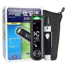 무채혈혈당측정기 자동혈당측정기 당체크기계 Contour Plus One 블루투스 혈당 스마트 코드 무료 정품 수입 2 차 수혈, kit
