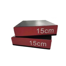 바벨 매트 충격 흡수 쿠션 pvc 거치대 홈트 완충 소음, 블랙레드 1쌍(2개) - 50x50x15CM