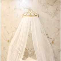 골드 왕관 캐노피 공주침대 웨딩배드 여자아이방꾸미기 여아캐노피 침대가림막, N