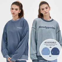 [천삼백케이] [네스티팜] 네스티 피그먼트 리버시블 스웨트셔츠 (라이트블루)