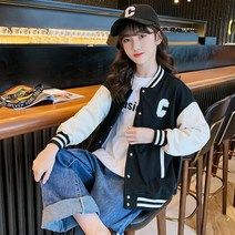 토파즈 FS0229 여아 키즈 주니어 초등학생 봄 가을 면혼방 하프기장 항공 야구 점퍼 잠바 블루종 자켓 캐주얼 데일리 아동복