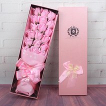 국경일 크리에이티브 장미비누 18송이 꽃다발 선물세트 남여생 선생님 와이프 절친 생일선물, 03 18송이花束 핑크색