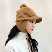 겨울 니트 큐티 귀달이 귀도리 털방울 여자 귀마개 방한 모자