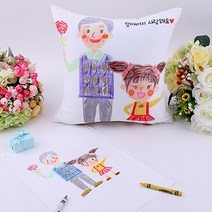 아이그림 작품 스팽글쿠션 사진포토 35x35cm, 화이트, 자수 추가