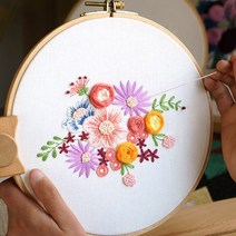 엔템 프랑스자수 십자수 펀치니들 스킬자수, 12)백색화분