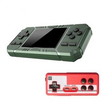 휴대용 레트로 미니 게임기 복고풍 비디오 아케이드 오락기 추억의 오락실 게임 520 in 1 retro video game console handheld game player, 게임 패드가 있는 녹색