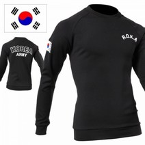기모맨투맨 군용 ROKA 로카 티셔츠 검정색 블랙