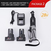 전동라쳇 임팩렌치 깔깔이바 호환 12V 18V 임팩트 렌치 무선 충전식 전기 38 인치 직각 래칫 드라이버 전동, 05 28V Grey 2Battery_01 미국