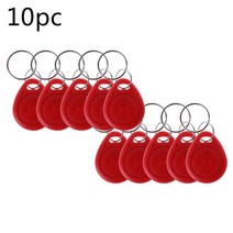 10 개의 범용 RFID 키 FOB 카드 팩 T5577 키 FOB 125KHz RFID 재기록 가능, 빨간색