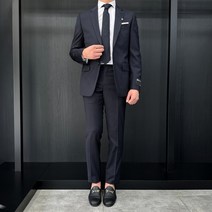 지오송지오 남자 스벨트 싱글 너치드 기본 정장 수트 세트 네이비 ZF2SU202NY