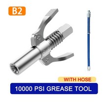 10000 PSI 그리스 도구 커플러 더블 핸들 스테인레스 오일 인젝터 노즐 헤비 듀티 퀵 락 NPTI/8 누출 없는 팁, B2