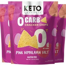 키토 케토 저탄고지 다이어트 크래커 저탄수화물 무설탕 건강한간식, 소금, 2.25온스(3팩)