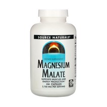 Source Naturals Magnesium Malate 소스 내츄럴스 마그네슘 말레이트 3750mg 200캡슐