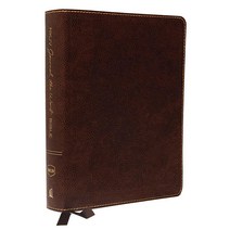NKJV Journal the Word Bible Large Print Bonded Leather Brown Red Letter Edition: Reflect Journ