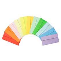 상우문화사 가로형 칼라봉투/머니봉투 170x85mm 8매포장 40봉BOX판매, 연두