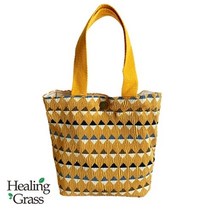 [AK분당점] [힐링그래스] 플리츠 에코백 패턴옐로우 HGCB18532