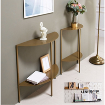 현관 거실 복도 모던 반원 틈새 반달 콘솔 철재 벽 선반, 반달선반_중형(블랙)