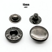 불박기 가죽 공예 불박 도장 기계 제작 인쇄 25 세트 10 12.5 15mm #633 655 831 201 금속 재봉 프레스 패스너 스냅 버튼 포퍼 가방 의류 재킷 코트 수리 도, gun black 15mm 831