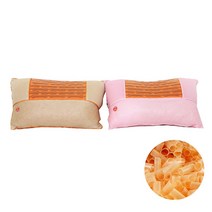 황토볼 황토바이오칩 에어매쉬 사각 베개, 핑크