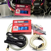 차량용 슈퍼 캐패시터 캐퍼시터 전압안정기 범용 D1 사양 자동차 연료 절약 전압 안정기 레귤레이터 접지 와이어 및 LED 디스플레이 포함, 한개옵션0