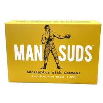 Man Suds 남성용 천연 자몽 베르가못 시트러스 바 비누 미국 제조 226.8g8온스 USA, Eucalyptus With Oatmeal