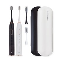 씽크케어 세상하얀이 PRO 음파 전동칫솔 세트 블랙 + 화이트, TC-T01