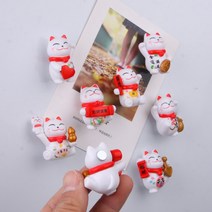 마네키네코 일본 복 고양이 메모자석 냉장고 미니어처 마그넷 인테리어 소품 아이디어 상품, F