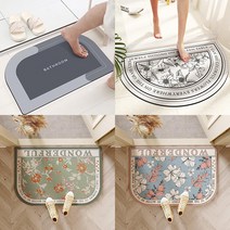 우아한클릭 빨아쓰는 소프트 규조토 발매트 물기흡수 욕실 화장실 발매트, 40X60cm, 1개, 12-빈티지 플라워