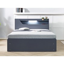 북유럽풍 LED 대학생 퀸 수납침대 (3색) 신혼 퀸사이즈 2인용 심플한 부부, 그레이