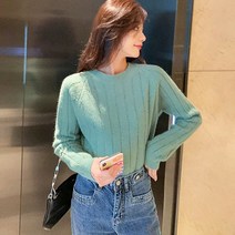 메이킹유 라운드넷 스웨터 단색니트 캐주얼룩 H819이에프니트