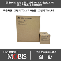 현대 그랜져TG 2.7 가솔린 LPG 에어필터+오일필터세트 28113-3L000 / 26300-35505