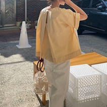 카라넥 뒤트임 절개 베이직 라인 심플 블라우스 셔츠 263245