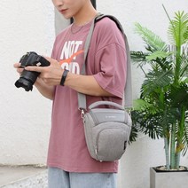 카메라줌백 수납 홀스터 휴대용 소프트 케이스 카메라 촬영용 가방 숄더백 캐논 DSLR, Canon 그레이 미디움