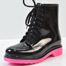 여성 레인부츠 숏 미들 롱 레인 장화 장마철 패션 장화 레인슈즈 플랫 힐 단색 물 레이스 업 따뜻함 중간