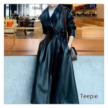 티피/Teepie 여성 패션 아방가르드 루즈핏 인조가죽 롱 트렌치코트