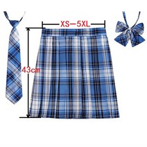 여성 격자 무늬 플리츠 스커트 넥타이 보타이 xs-5xl 하라주쿠 프레피 미니 일본 학교 교복 소녀 여름 Jupe Kawaii Skirt